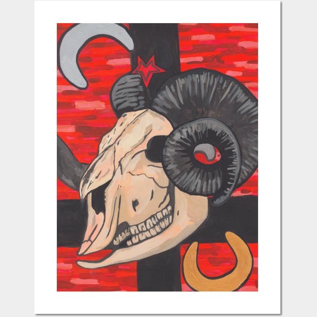 Goat occult skull Wall Art by deadblackpony